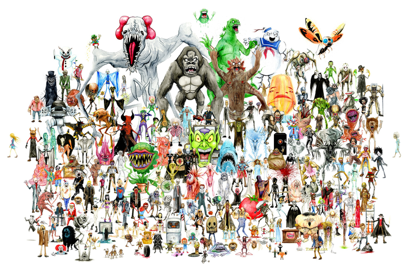 Illustration for article titled Can You Name All 185 Movie Monsters on This Crazy Poster?